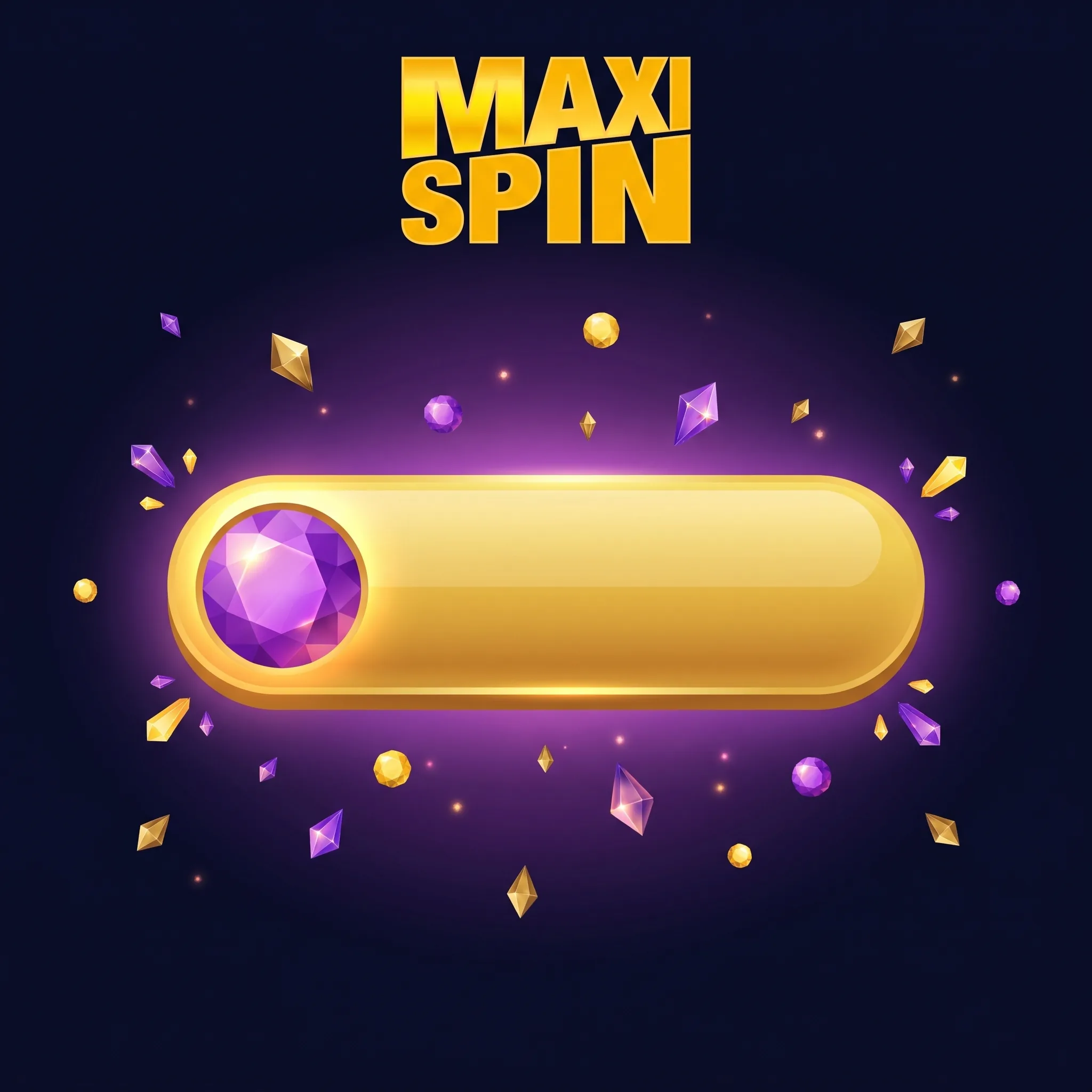 Gouden registratieknop met een paarse edelsteen van MaxiSpin